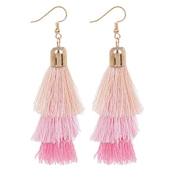 Multicolored Tiered Tassel Earrings - Picture 2 of 3